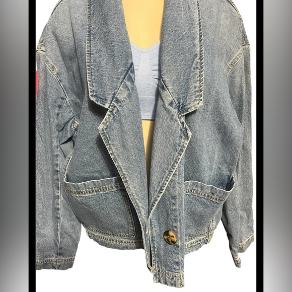 Zara Women's Blue Jean Jacket Oversize - Picture 7 of 10